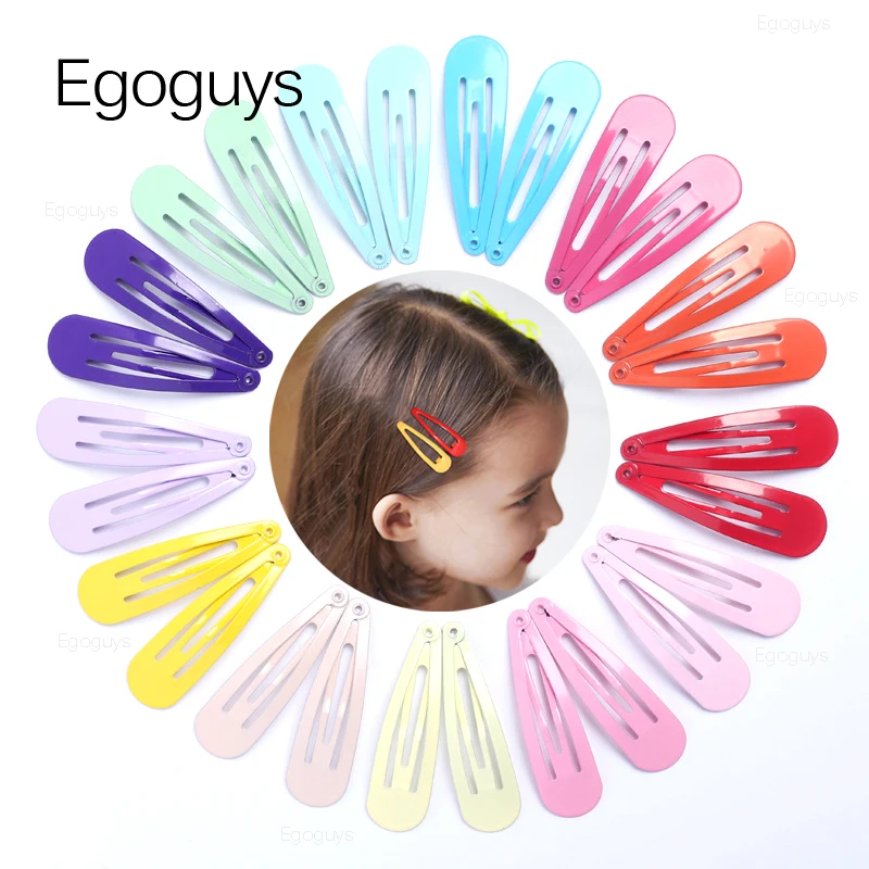 

10PCS Kids Lovely Color Snap Hair Clips Baby Hairpins Children Metal Bobby Pin Women Girls Duckbill Headwear Styling Accessories
