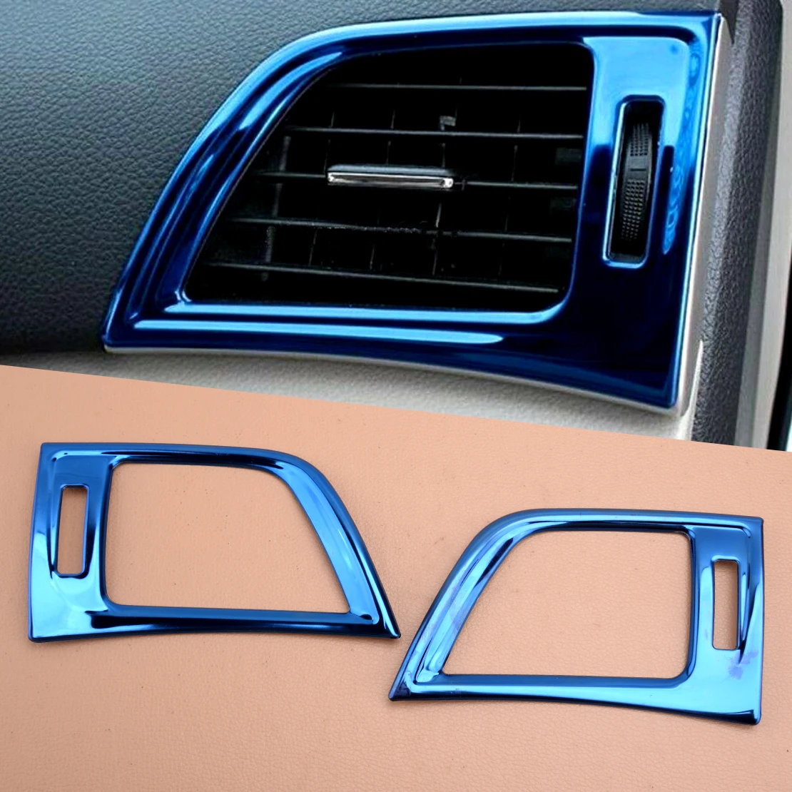 

1 Pair Blue Car Interior Dashboard Side Air Vent Outlet Cover Trim Decoration Fit for Nissan Sentra 2016 2017 2018 2019
