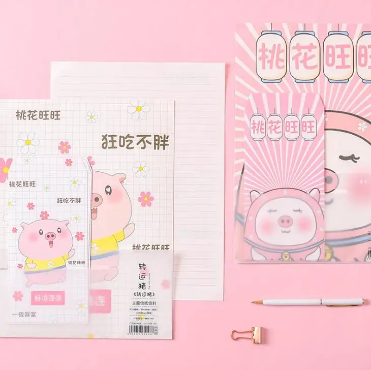 

9 Pcs/pack Cartoon 3 Envelopes+ 6 Sheets Letters Animal Unicorn Dinosaur Pig Envelope Letters Paper Set Stationery School Gifts