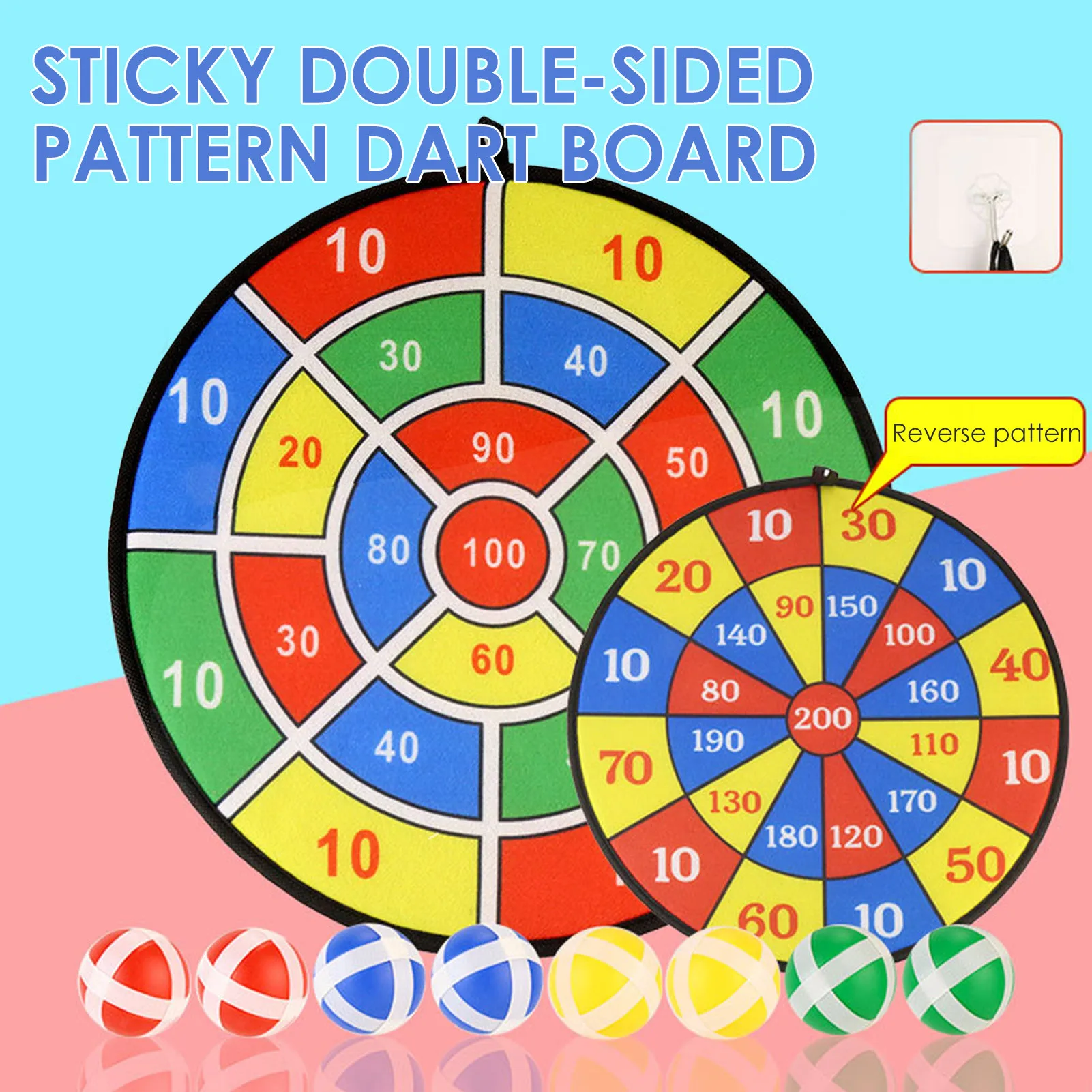 

Dart Board Set with 18PCS Dart Ball Safe Board Games for Kids 14.2 Inches Cloth Fabric Dart Board Habing Strap for Boys Girls
