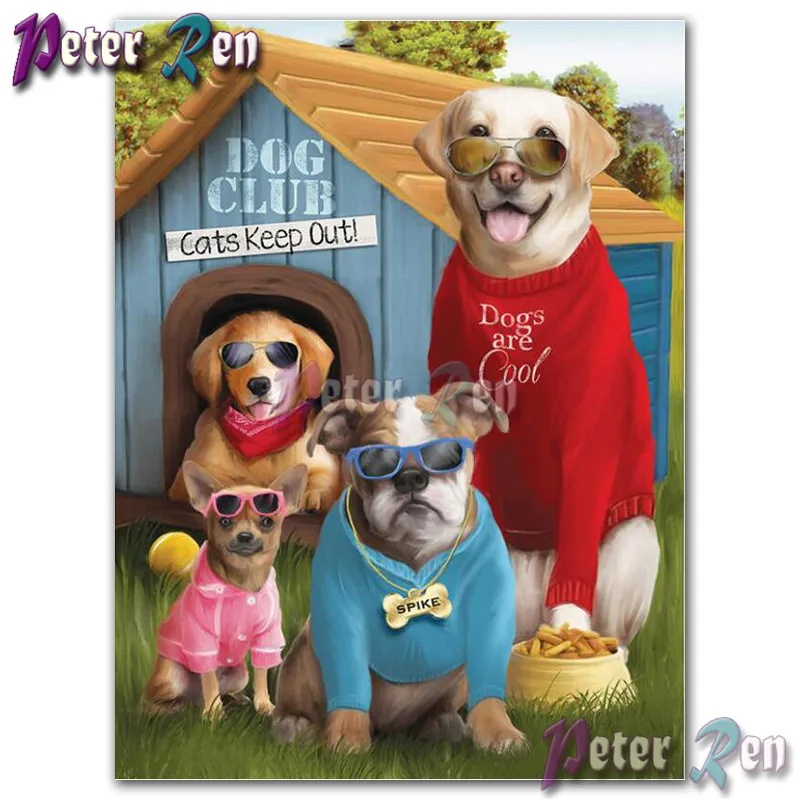 

Cartoon 5d animal Diamond Painting Embroidery Puppy club DIY Square or round Mosaic Cross stitch Rhinestone Children gift