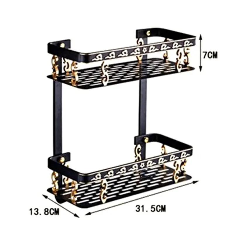 

Bathroom Shelf Antique Aluminum Double Layer Bathroom Corner Shelf Bathroom Holder Showeroom Basket Bathroom Accessories