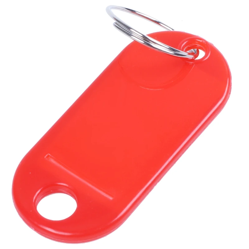 

20 Pcs Key ID Label Tags Split Ring Keyring Keychain Red