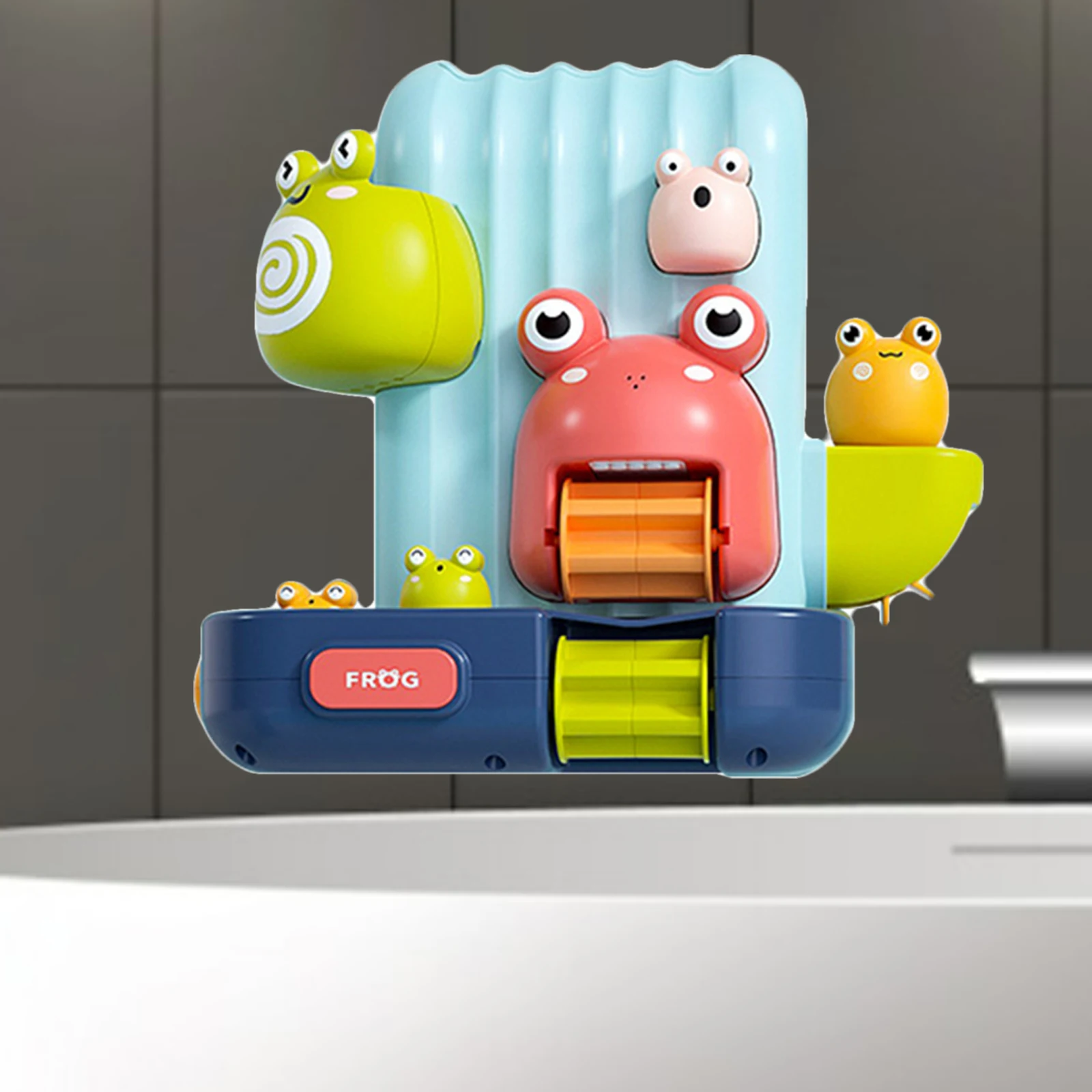 

Adorable Classic Suction Frog Waterwheel Waterfall Kids Toddler Shower Dabbling Funny Sprinkler Bath Toys for Baby Bathing Time
