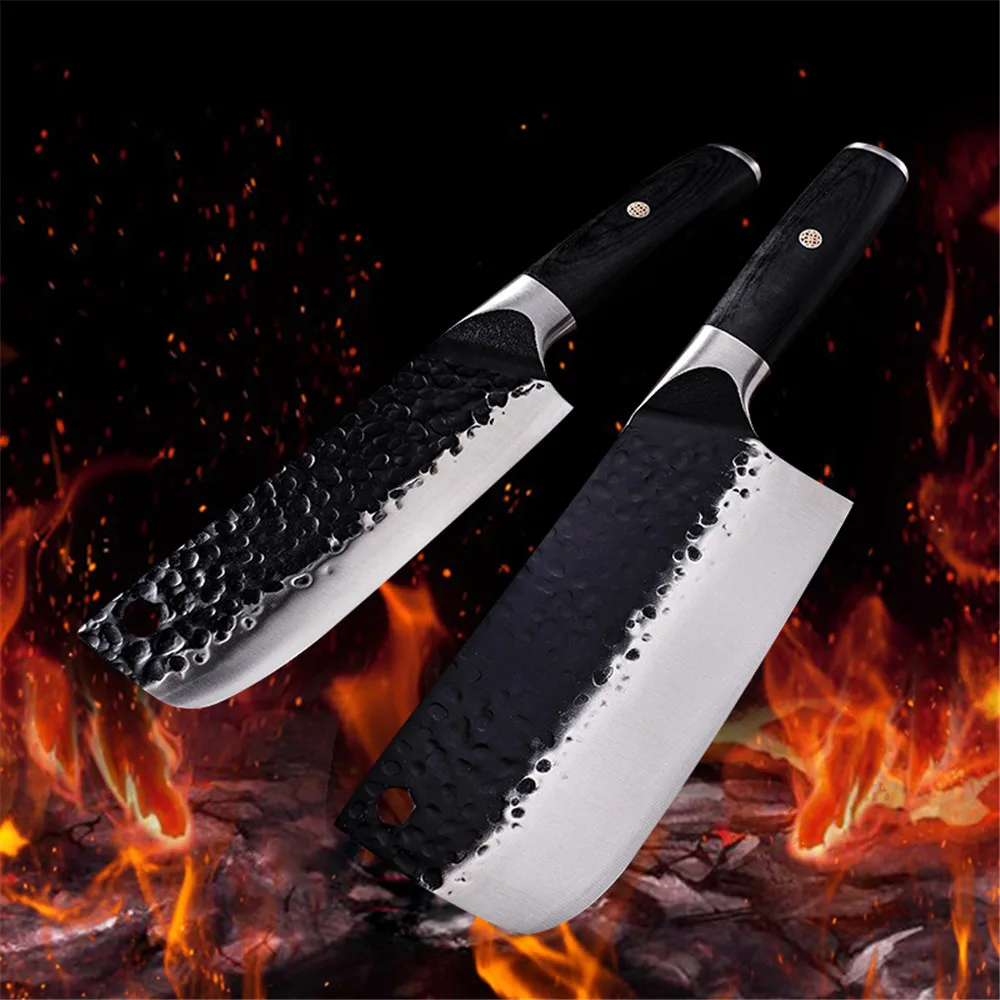 

Кованый кухонный нож, традиционный молоток ручной работы, измельчитель шеф-повара из нержавеющей стали, кухонные ножи, накири, мясорезка, но...