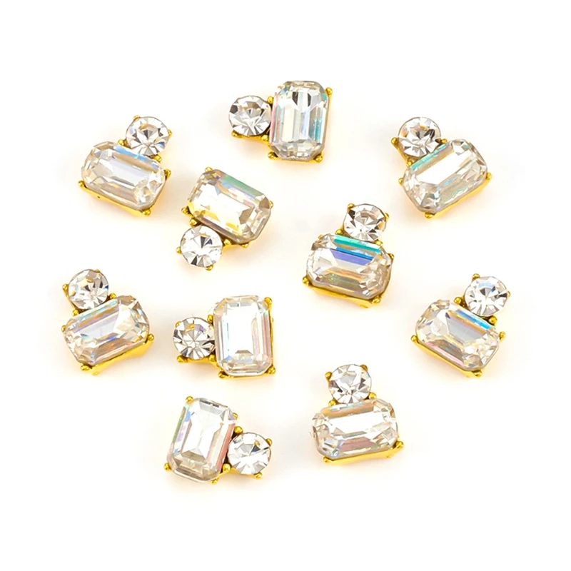 

Rectangle Rhinestone Beads Flatback Glass Charms Gems Stones Nail Crystals AB Rectangle Nail Art Rhinestones Nails Decor