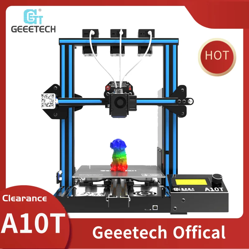 3D принтер Geeetech A10T 3 в 1 Улучшенный смешанный цвет GT2560 V4.0 управляемая плата с