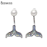 qeenkiss eg7591 fine jewelry wholesale woman birthday wedding gift long fishtail tassel 925 sterling silver needle stud earrings