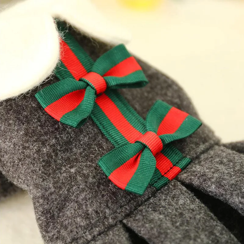 Petcircle/новое платье принцессы собак в школьном стиле темно-серая шерстяная юбка