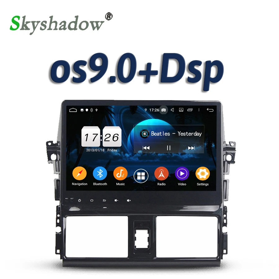 DSP IPS Android 10 2 ГБ + 16 Гб 4 ядра для Toyota VIOS YARIS 2013 2014 2015 автомобильный dvd плеер Wifi Bluetooth 5 0