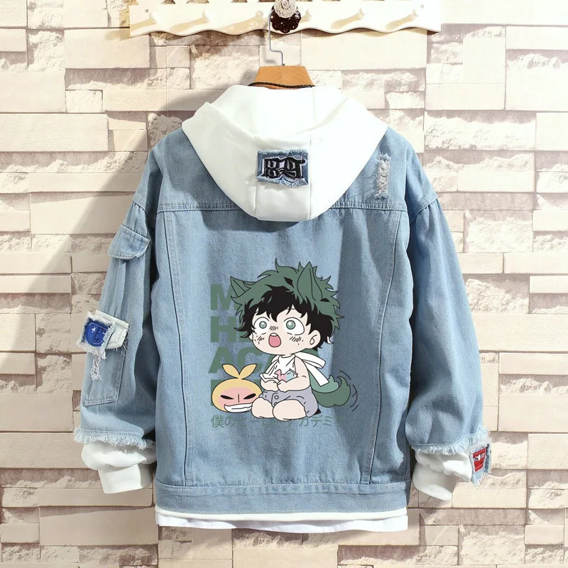 Женская джинсовая куртка Boku толстовка с капюшоном для косплея мидория из м/ф Моя