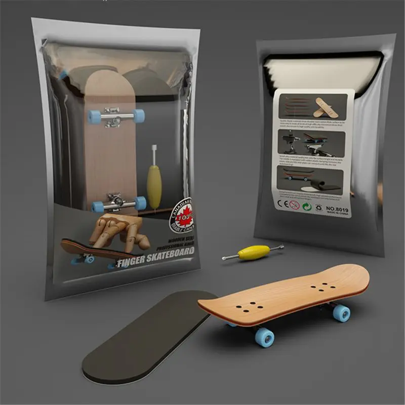 Wooden Fingerboard Toy Finger SkateBoard Professional Stents Finger Skate Set Novelty Children Birthday Christmas Gift