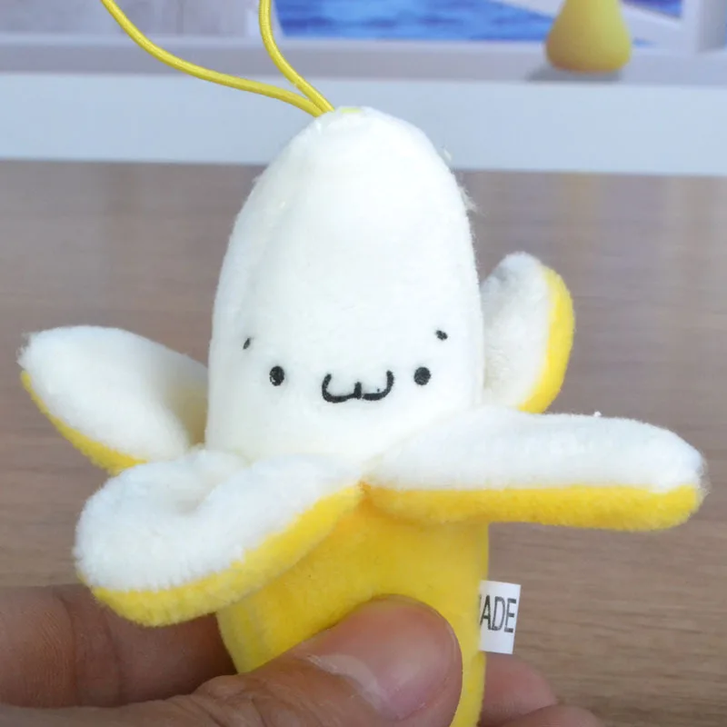 

5CM-7CM Yellow Banana Plush Toy String rope Stuffed plush Key Chain Toy Kid's Wedding Gift Plush Toy banana toys B0824