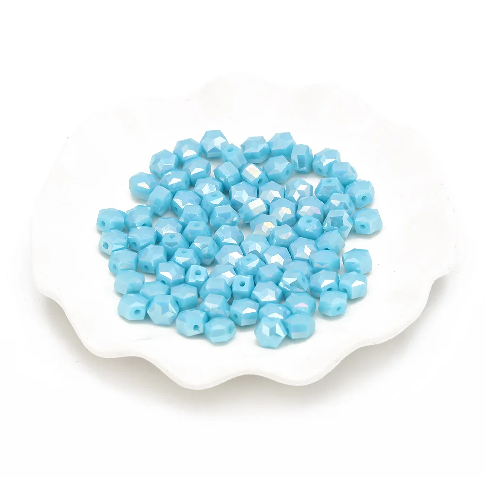 

Meibeads 10 Pcs/Lot 8mm Charm Colorful Hexagon Glass Beads For Jewelry Making Bracelets Necklaces Earrings DIY Bead Accessories