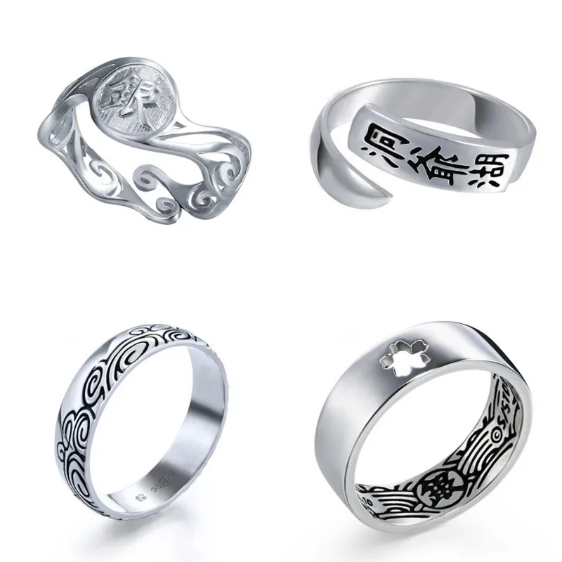 Кольцо GINTAMA Gintoki серебряная манга ролевая фигурка комиксов подарок на день