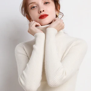Женский трикотажный пуловер JMPRS, Повседневный свитер с высоким воротником и длинным рукавом, мягкий эластичный джемпер в Корейском стиле, уличная одежда, зима 2021