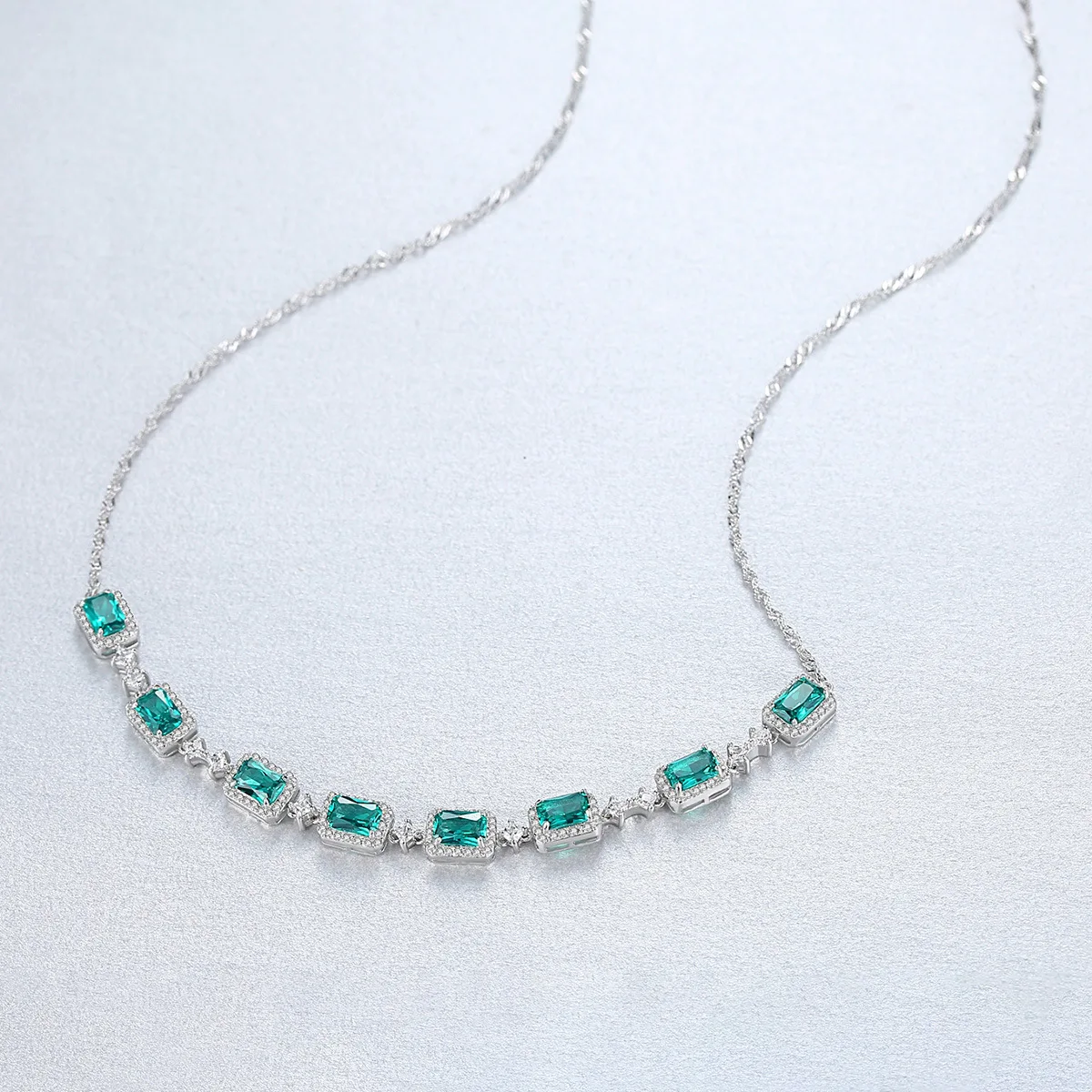 

S925 Sterling Silver Multi-Colored Gemstone Necklace for Women