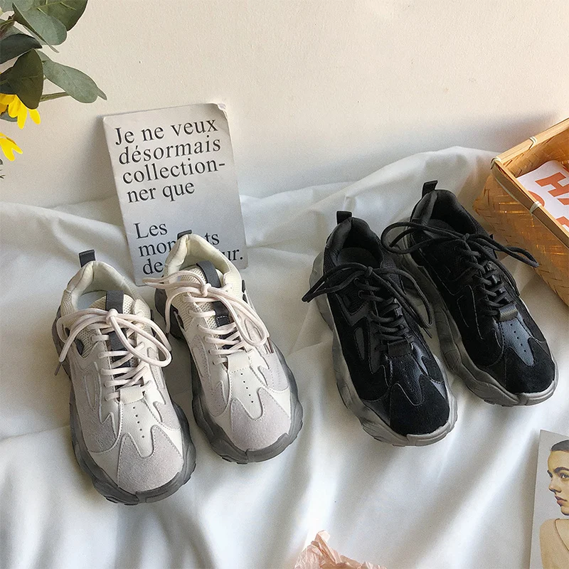 Женские удобные вулканизированные кроссовки увеличивающие рост из натуральной