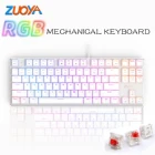 Оригинальная игровая механическая клавиатура ZUOYA X76 USB Проводная 87 клавиш с RGB подсветкой красныйсиний переключатель для ПК компьютерных геймеров