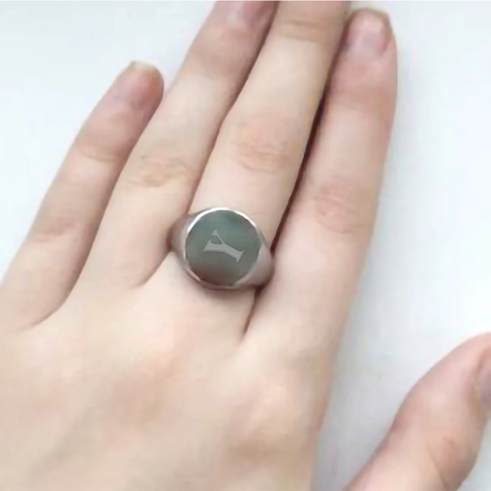 

Lemegeton Customized Rings For Women Men Personalized Logo Name Ring Stainless Steel Initial Letter Punk Engraved Jewelry