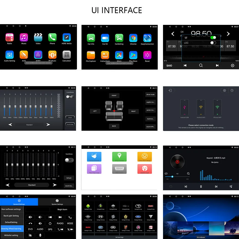 Универсальный автомобильный радиоприемник 2 5D диагональю 9 10 дюймов DAB Android 8 1 GPS