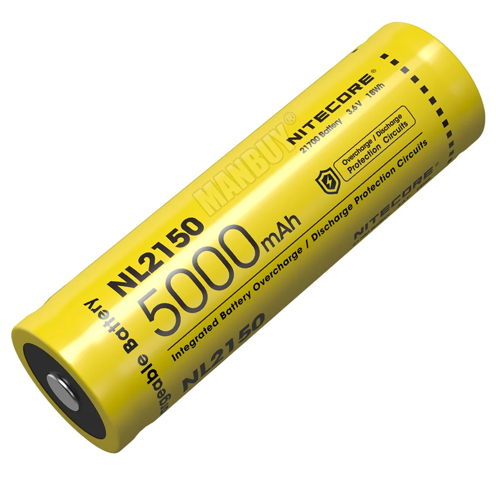 1 шт. NITECORE 21700 Батарея 3 6 V ионно-литиевая Перезаряжаемые батарея 18Wh 8A 5000 мА/ч NL2150