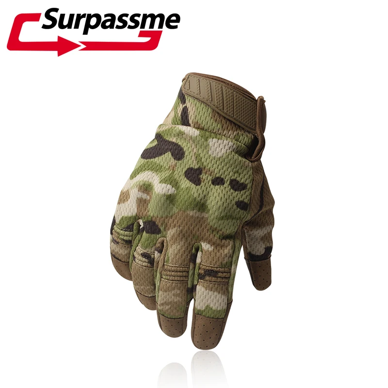 Дышащие тактические военные мотоциклетные перчатки с полным пальцем летние для