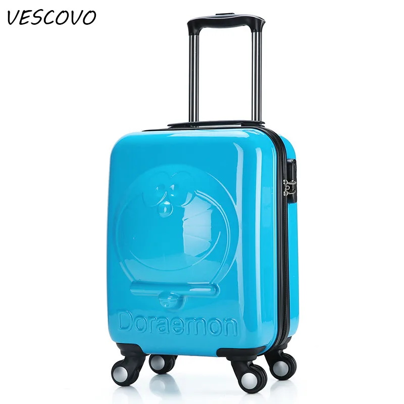 VESCOVO 18 дюймовый мультяшный Детский чемодан на колесиках медведь jingle cat сумка для