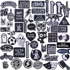 Черные нашивки на молнии с вышивкой призрака для одежды кошка бабочка буквы полосы стандартная термоклейкая нашивка