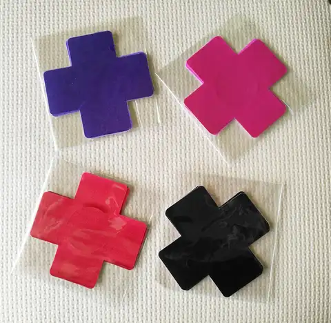 2023 1Pair Cool Self-Adhesive Cloth Breast Nipple Cover Bra Pasties Pad Cross Shape Sexy Women Paste Breast Stickers 8cm*3.5cm