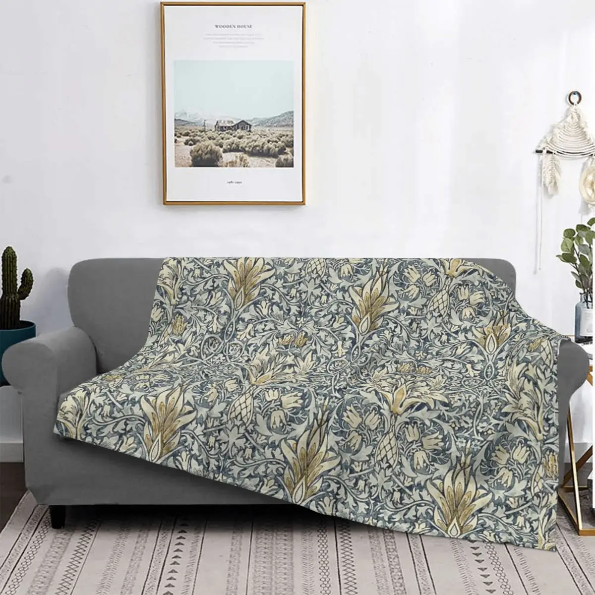 

Одеяло с рисунком Вильяма Морриса, покрывало для кровати, клетчатый диван, летнее одеяло для малышей