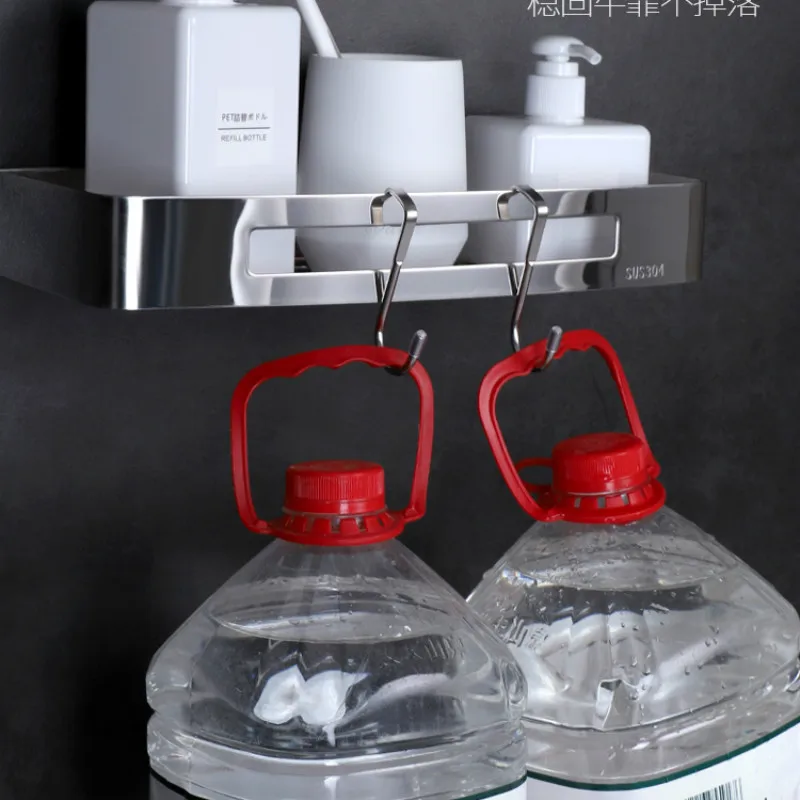 

Wall Hanging Bathroom free-punch Shelves Storage Shelf Rack stainless steel Bathroom Shampoo Holder Organizer for Kitchen pf9212