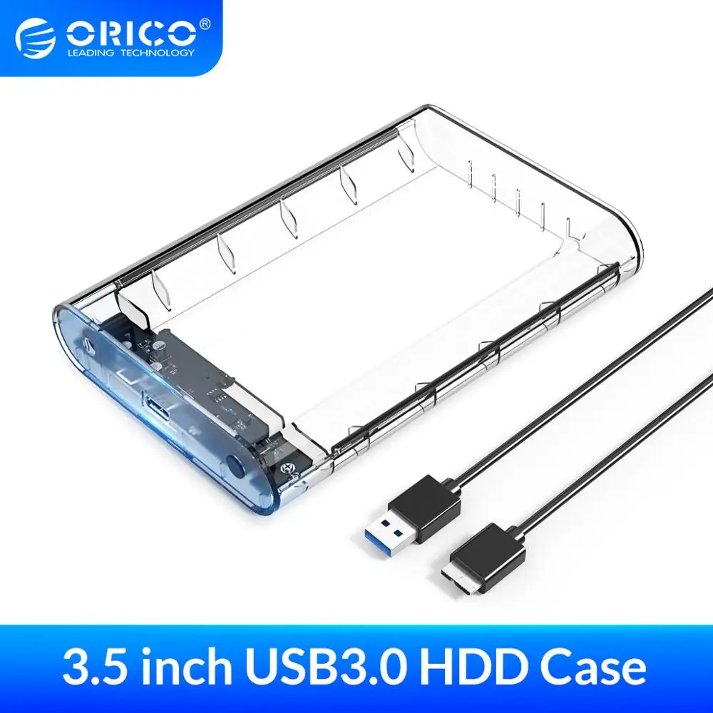 Прозрачный корпус для жесткого диска ORICO 3 5 дюйма чехол Sata USB 0 внешний HDD без