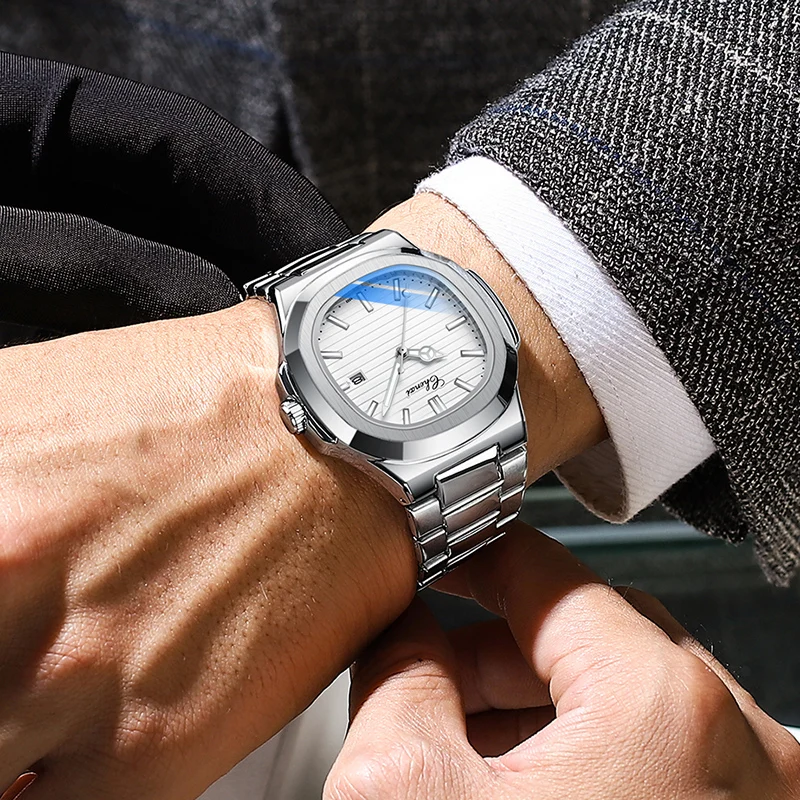Часы наручные мужские кварцевые из нержавеющей стали модные классические