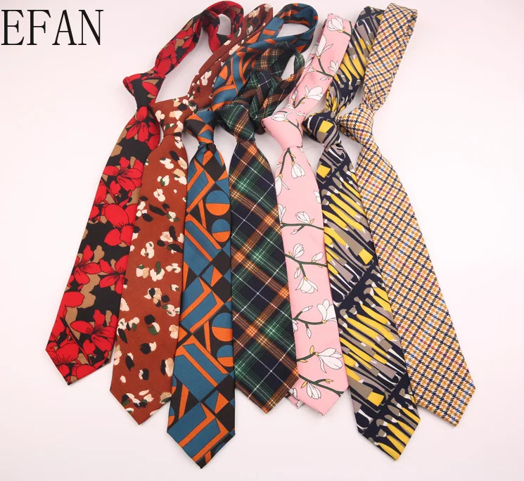 Галстук мужской шифоновый винтажный с цветочным принтом 7 см жаккардовый