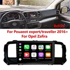 Автомобильное радио, мультимедийный видеоплеер, GPS-навигация для Opel Zafira, для Peuaeot ExpertTraveler 2017 2018 2020, Android навигация