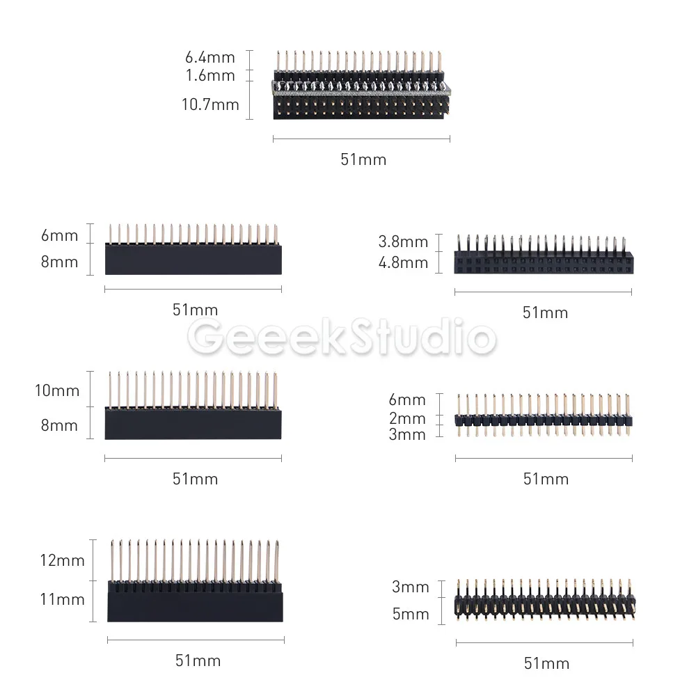 13 шт. 40Pin Заголовок Комплект коробка включает GPIO Edge расширение 2*20 Pin женский