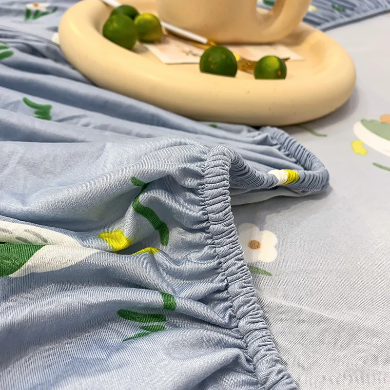 

New 3pc/set Cartoon Bed Sheet Printed Bed Sheets with Pillowcase Fitted Sheet Elastic Bed Linen Mattress Cover Queen King Size