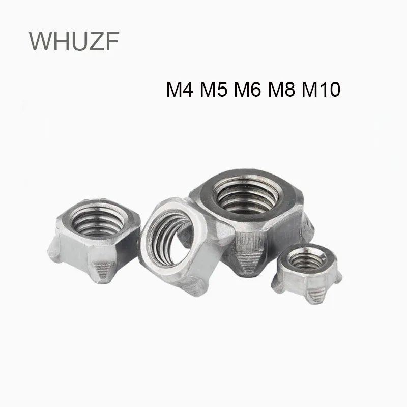 

WHUZF Бесплатная доставка 10/20 шт. M4 M5 M6 M8 M10 DIN928 квадратные сварные гайки из углеродистой стали для автомобильного ремня безопасности