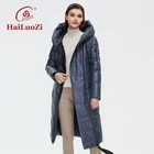Новинка зимние женские пуховики HaiLuoZi удлиненная стильная женская куртка с капюшоном модная повседневная элегантная женская ветрозащитная парка 6055