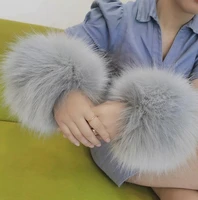autumn and winter womens extra large faux fur fox fur cuff winter oversleeps hand ring wristiest gloves winter arm warmer