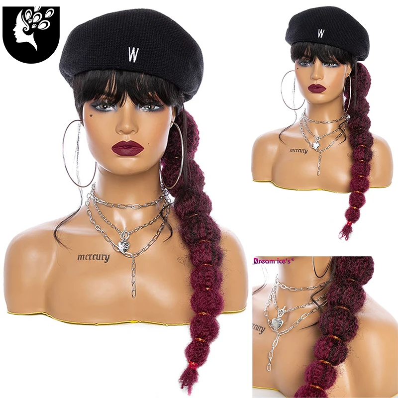 

18inchSynthetic Kinky Straight Hair Bubble Ponytail African American Wrap Synthetic Drawstring Afro Puff Ponytail HairExtensions