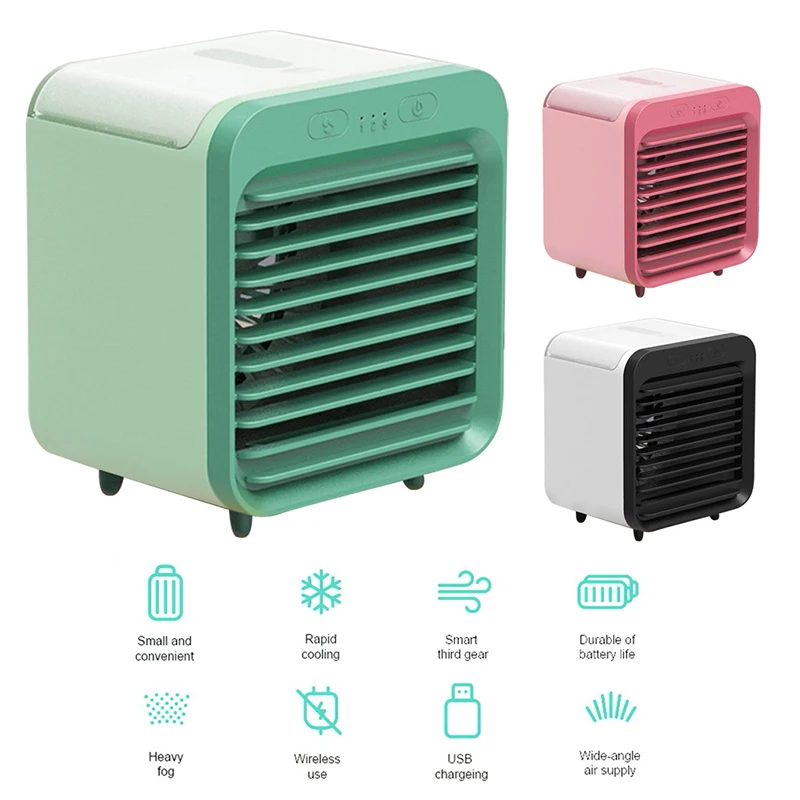 

2021 New Mini USB Portable Air Cooler Fan Air Conditioner Light Desktop Air Cooling Fan Humidifier Purifier For Office Bedroom