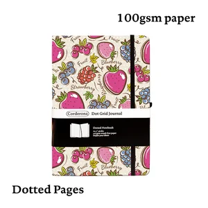 Блотетрадь клубника А5 в точку в клетку, Блокнот путешествий, ежедневник в твердой обложке с эластичной лентой Дневник дневник