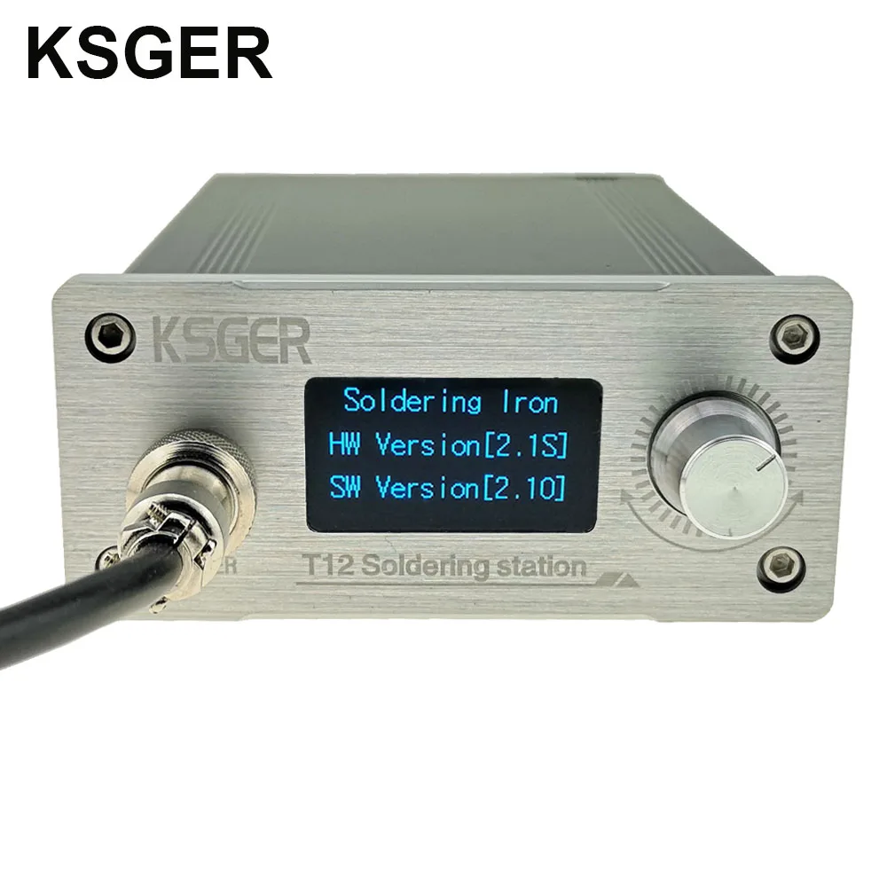 

KSGER T12 Soldering Station STM32 V2.1S OLED Iron Tips DIY FX9501 Handle Tools CNC Aluminum Alloy Case Auto-sleep EU Plug