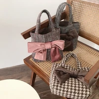 fashion shoulder bags woolen handbags womens bags bowknot cute girly casual small bags for women 2021