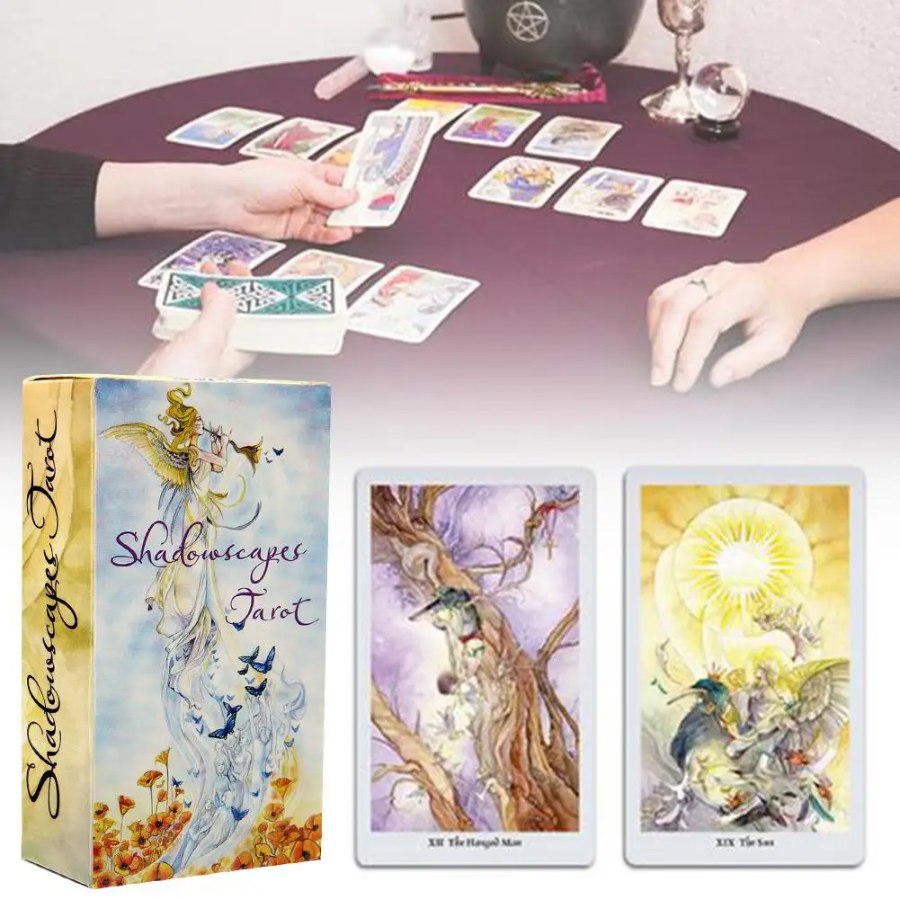 8PCS/Set Flower Shadow Tarot Cards English Divination Love Business Ebook To Guide Game For Women Family Party | Спорт и развлечения