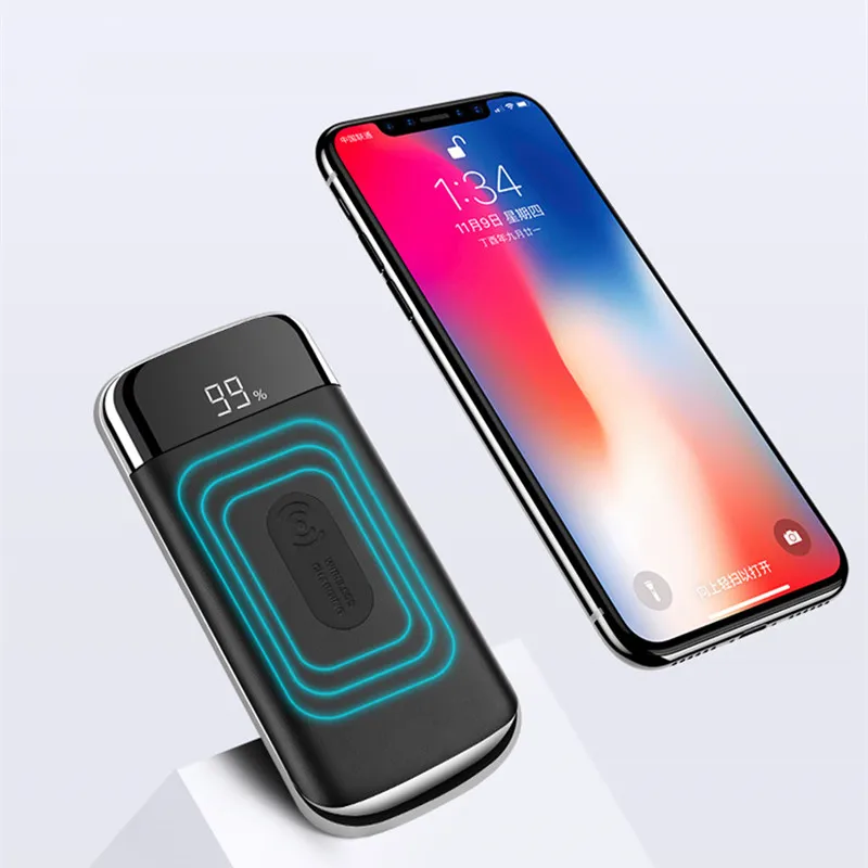 Беспроводное зарядное устройство Qi 30000 мАч для iPhone xiaomi путешествий 2 usb
