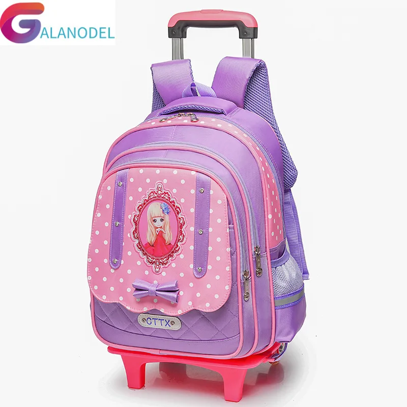 

Children Removable School Bags with 2/3 Wheels for Girls Trolley Backpack Kids Wheeled Bag Bookbag travel luggage Mochila