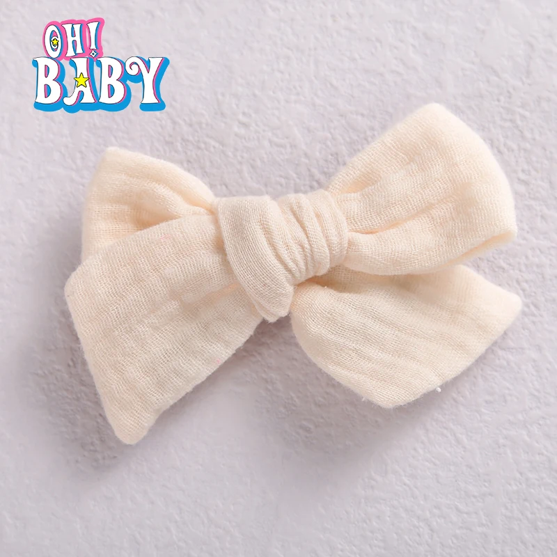 1 Uds. De horquillas de algod&oacute;n con lazo para beb&eacute;, Clip para el pelo para ni&ntilde;a, pasadores de Boutique para beb&eacute; reci&eacute;n nacido, gorro infantil, accesorios para el cabello para beb&eacute;-0